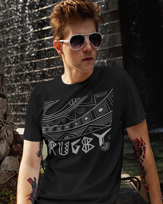 NEW! rugby aboriginal tribal; organic cotton heavyweight unisex streetwear t shirt