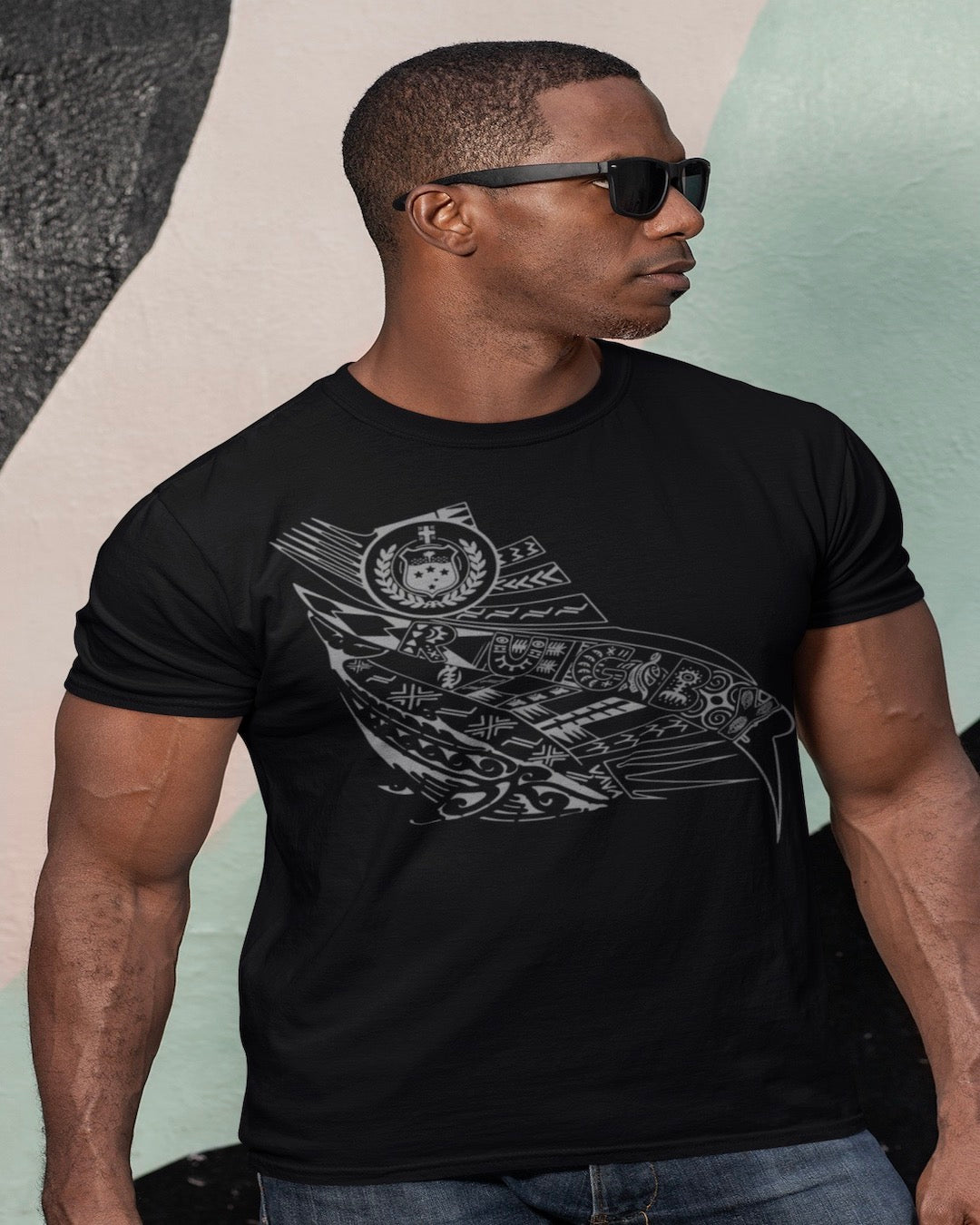 rugby somoa tribal; organic cotton heavyweight unisex streetwear t shirt