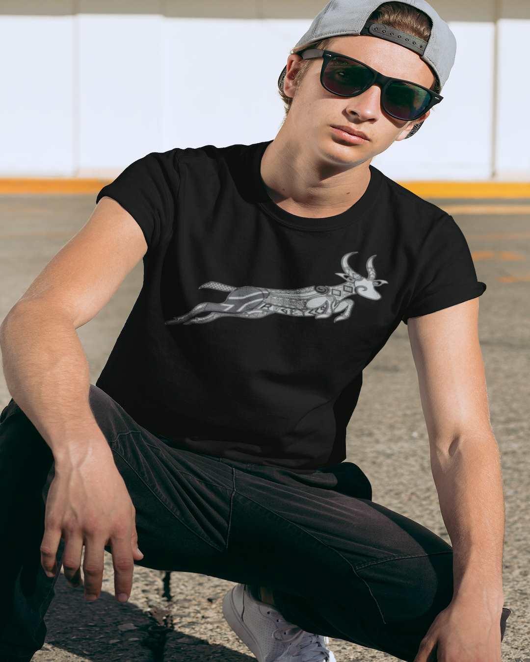 RUGBYNOMAD tribal south africa springbok; organic cotton heavyweight classic streetwear black t shirt